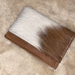 Cow hide leather card holder
